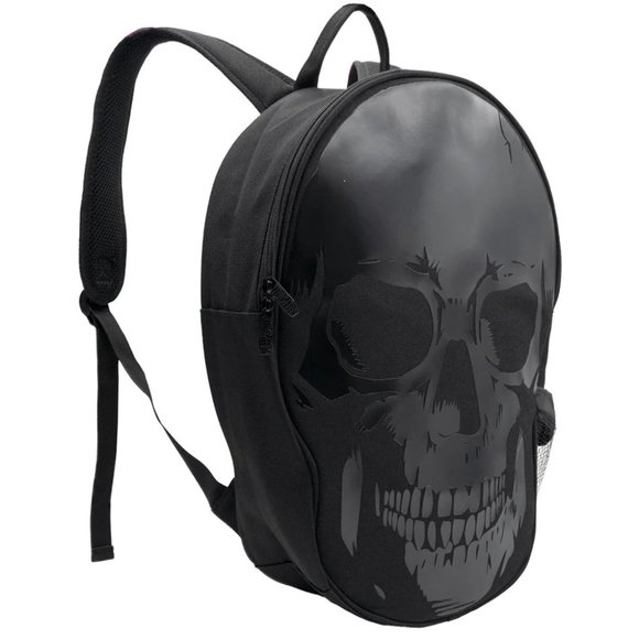 Black Big Skull Backpack Padded Straps 18" X 13" NWT - Picture 2 of 3